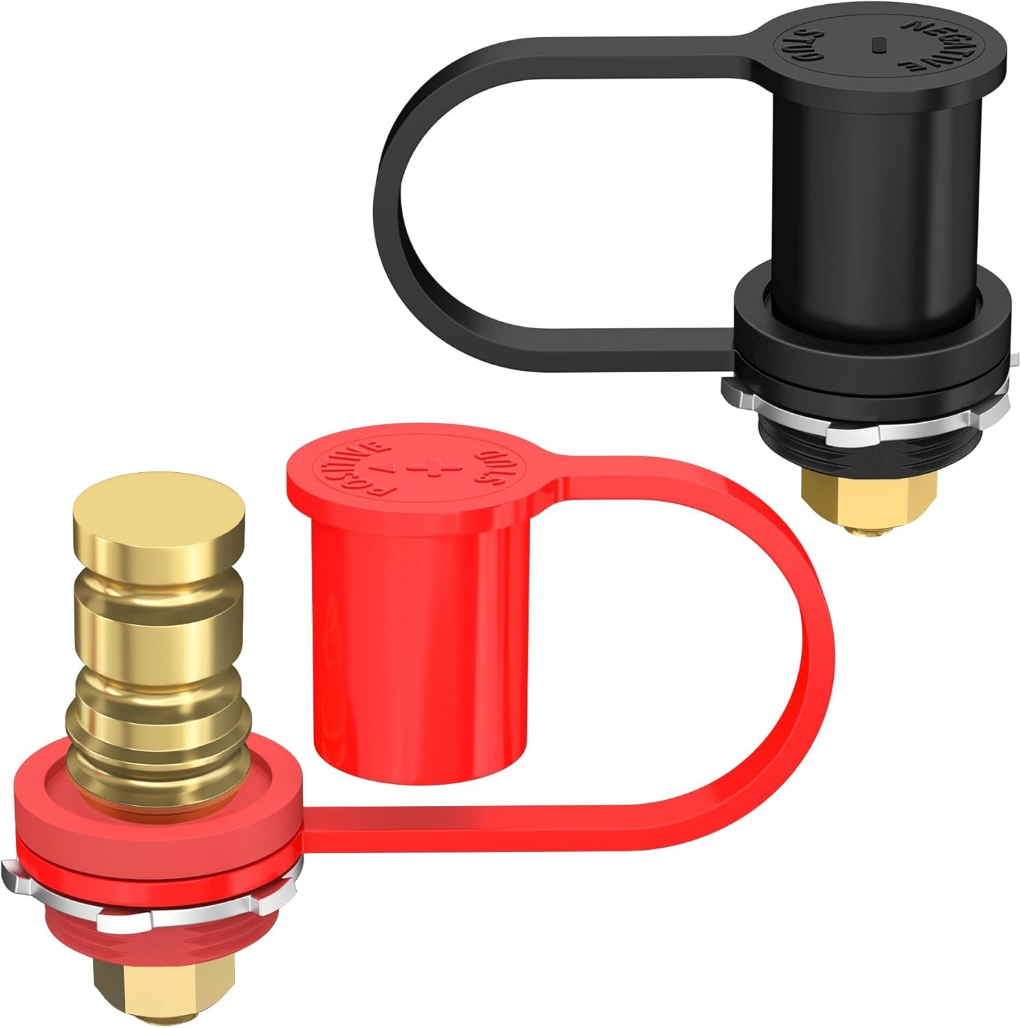 Joinfworld Remote Battery Terminals 3/8″ Stud Battery Jump Post with Cover 250A