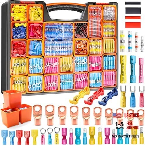 /Ultimate Heat Shrink Wire Connectors Kit,Waterproof Electrical Spade 1530PCS