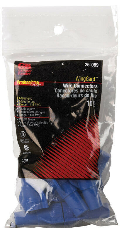 Gardner Bender 25-089 WingGard 14-6 AWG Blue Twist-on Wire Connector 10 Pack USA