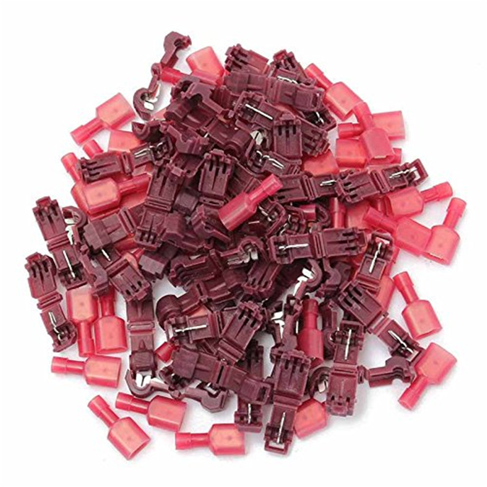 50 pairs Red T-Taps& Male Insulated Quick Splice Lock Wire Terminals Connectors