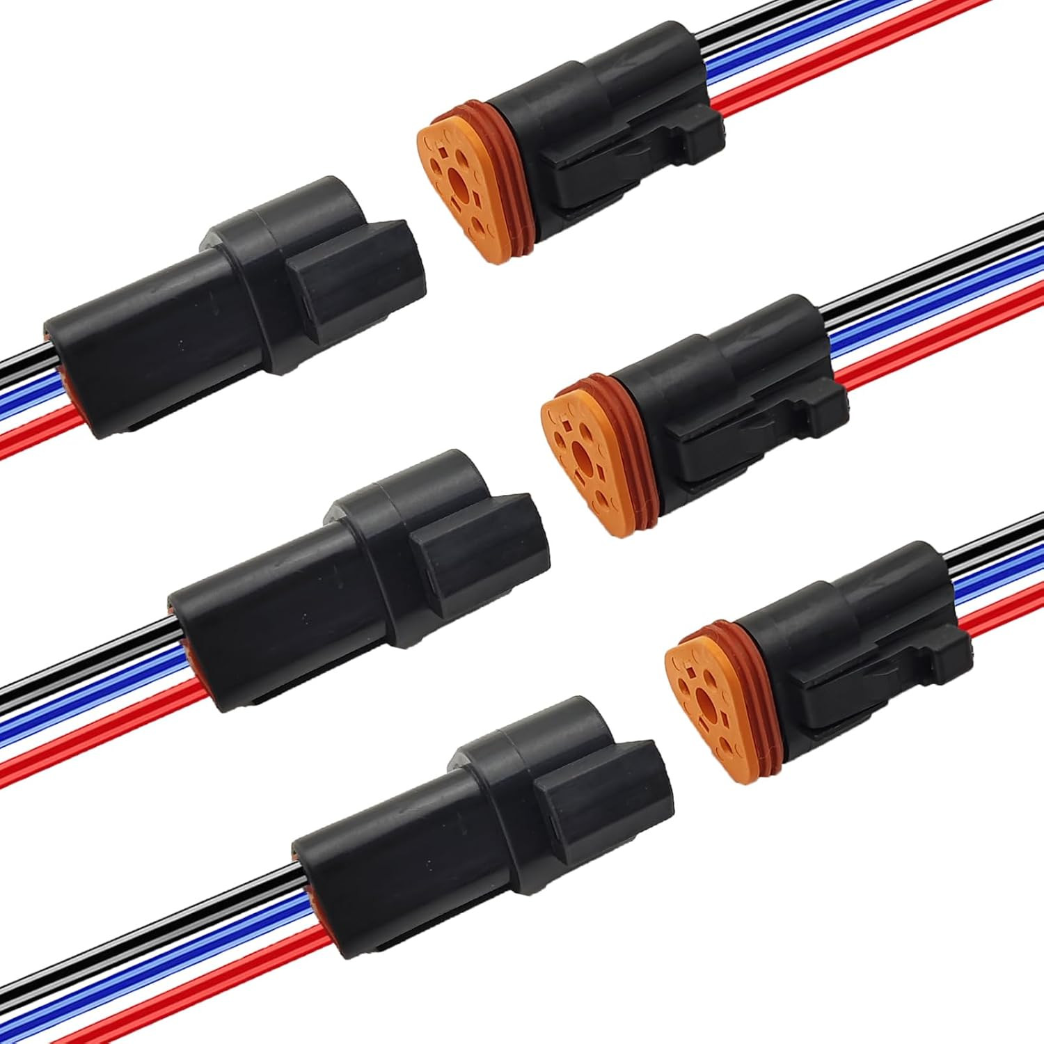 14 AWG 3 Pin DT Waterproof Connectors, 3 Wire Automotive Electrical Connector, M