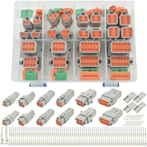 215 PCS Deutsch Connector Kit, DT 2 3 4 6 8 12 Pin Connectors, 2SETS 215PCS