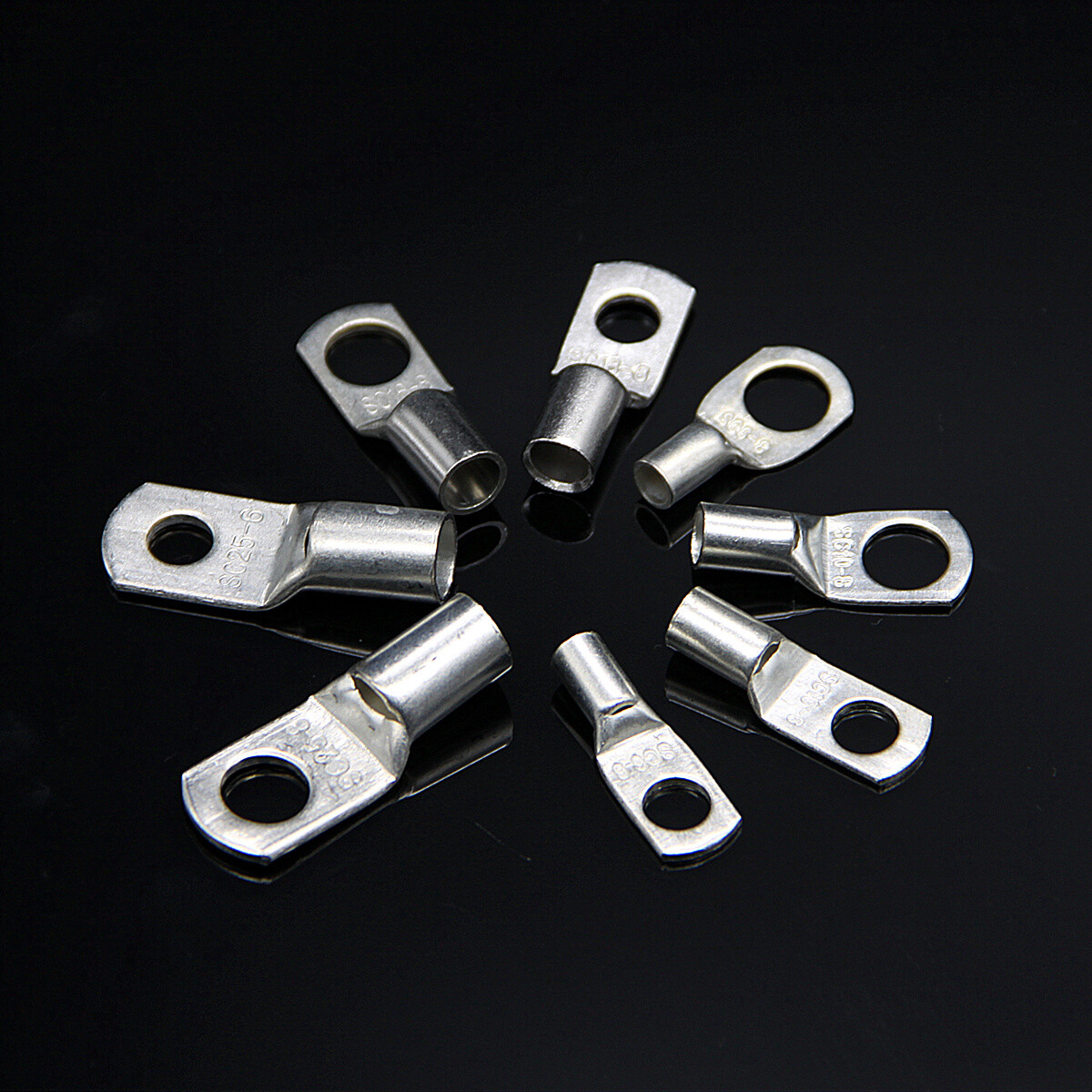 60PCS Tinned Copper Lug Ring Terminals Kit Battery Wire Welding Cable Connectors