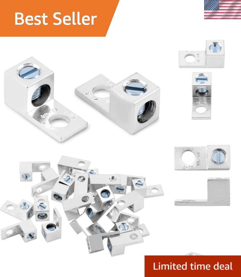 Aluminum Alloy Mechanical Lugs, 25Pcs Tin-Plated Cable Connectors with 5/16-2…