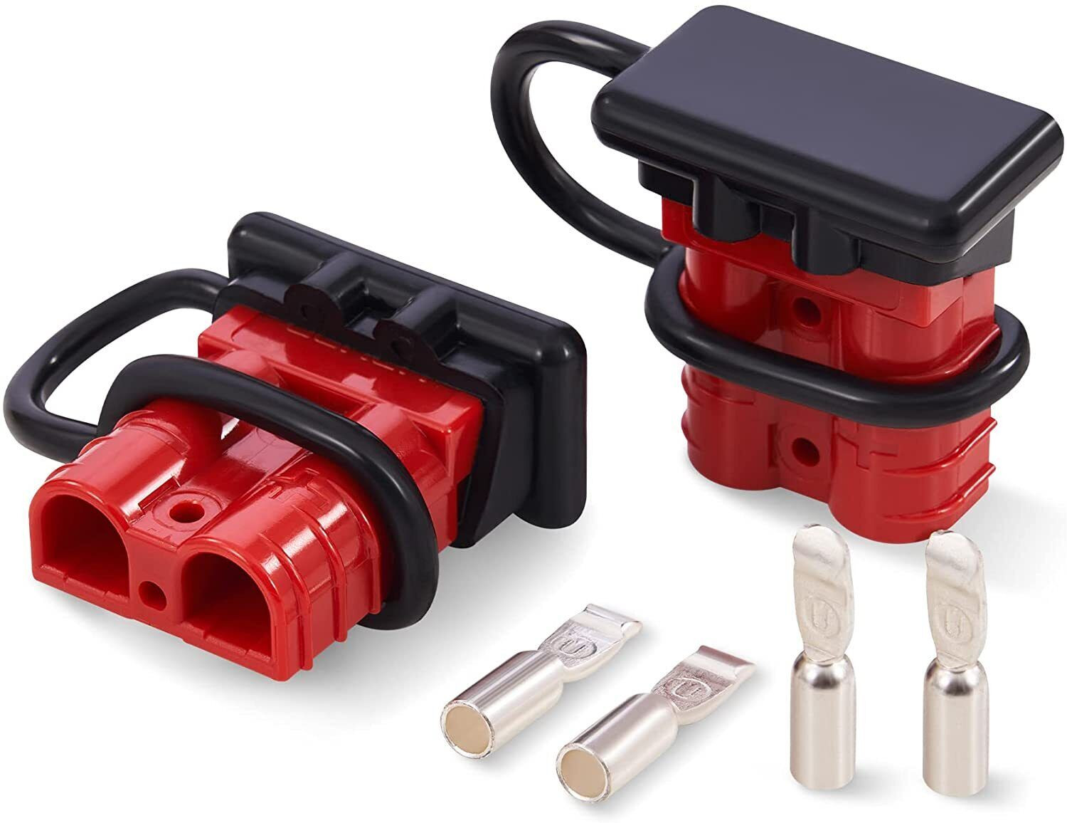 Battery Quick Connect Disconnect 6-12 Gauge Wire Plug Kit, 12-36V DC, 50A, 2 Pck