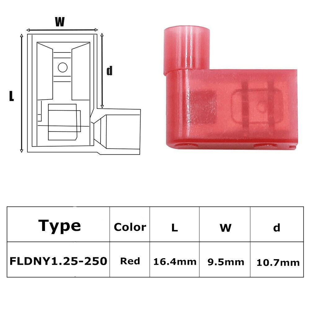35PCS 10-22AWG Nylon Insulated Female Flag Shaped TerminalWire Crimp Connectors