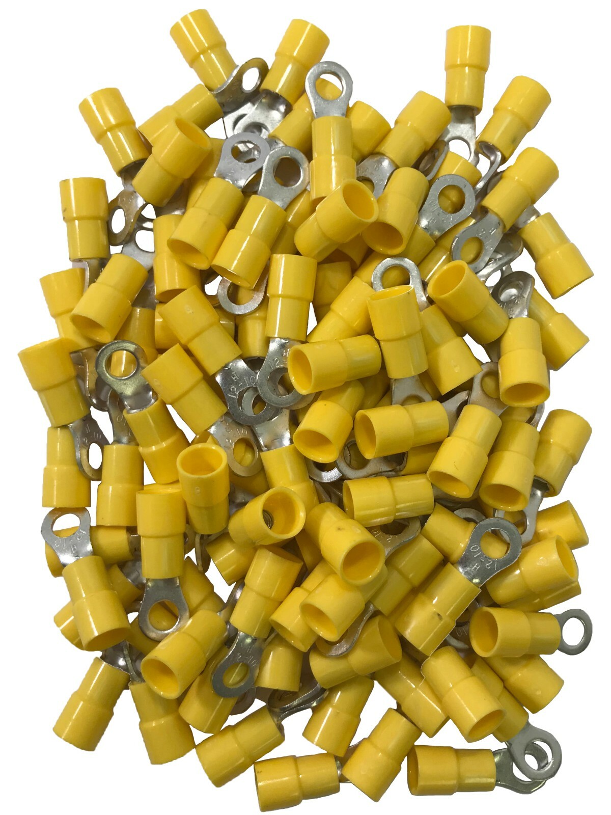 100 Vinyl Insulated Yellow 12-10 AWG 1/2″ Stud Ring Terminal Wire Connector USA