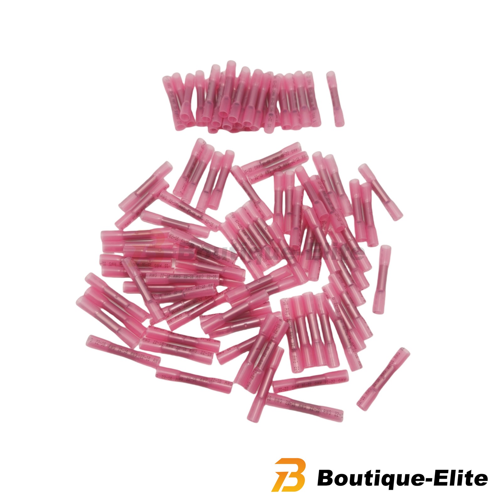 100PCS Heat Shrink Waterproof Wire Connectors For 22-16 AWG Butt Seal Terminals