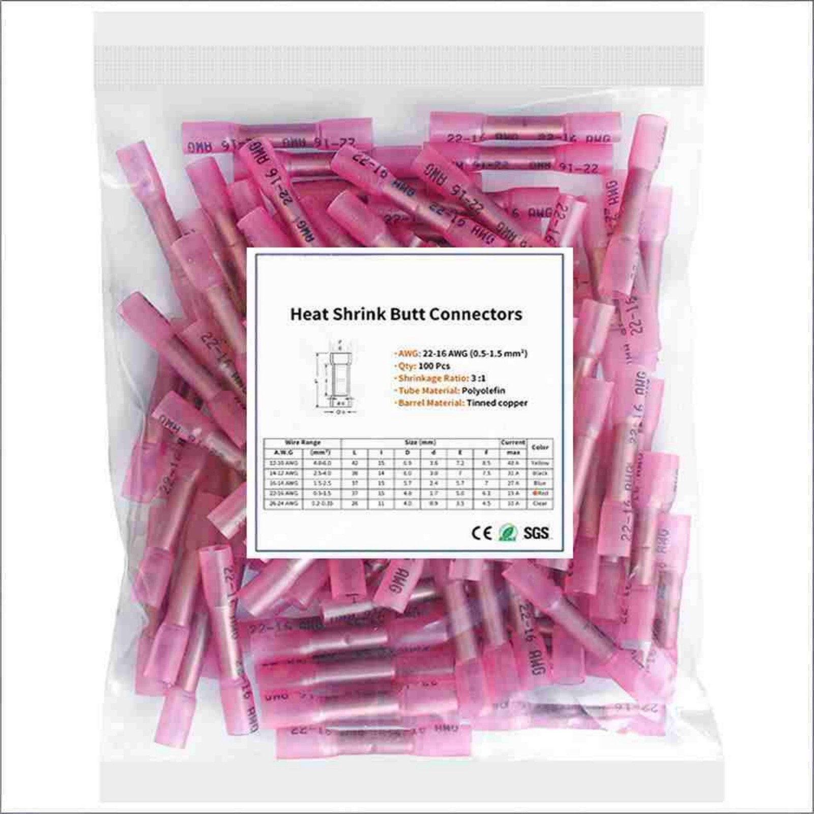 3:1 Ratio High-Shrink Ratio Wire Connectors Quick Install Tin-Plated Waterproof