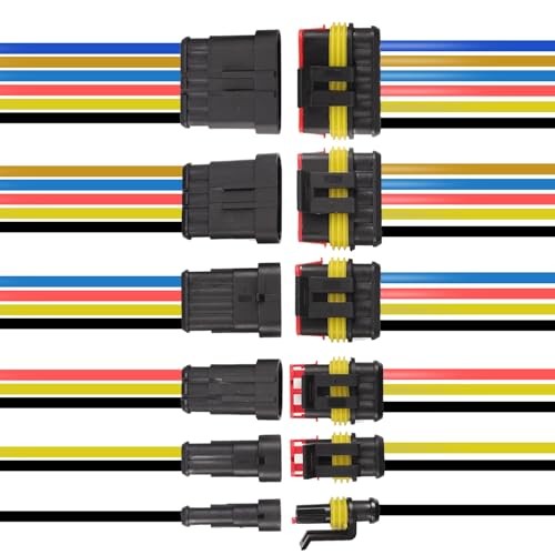 800Pcs Waterproof Automotive 50 Sets of 1/2/3/4/5/6 Pin Electrical Connectors
