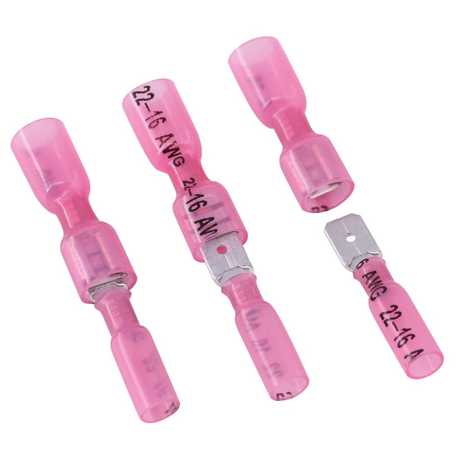 220pcs ，Heat Shrink Wire Connectors Waterproof Spade Electrical Crimp Terminals