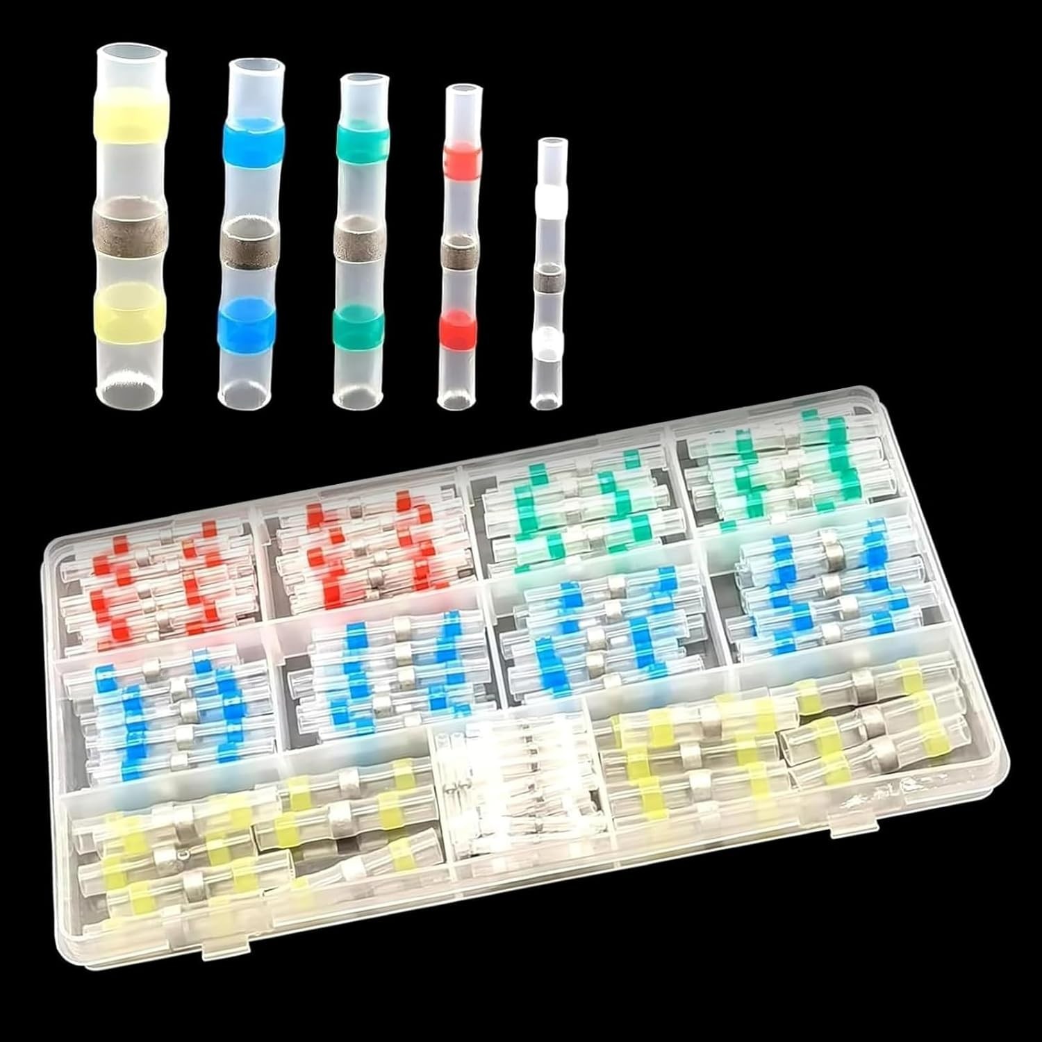 230Pcs Waterproof Solder Seal Sleeve Heat Shrink Wire Connectors Butt Terminals