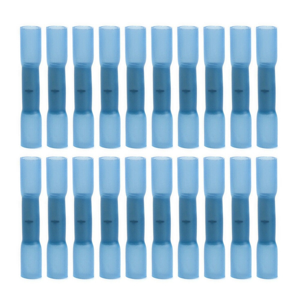 1000pcs 14-16 Gauge Blue AWG Heat Shrink Butt Wire Connectors Crimp Terminals US