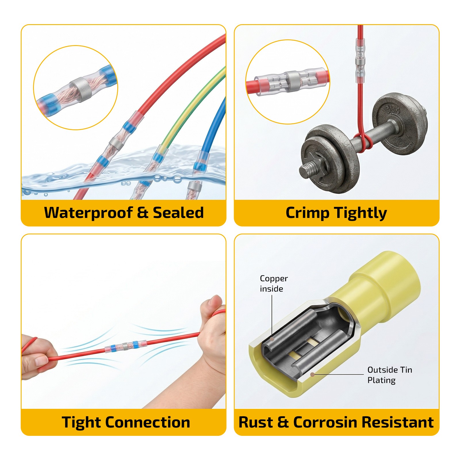 1622Pcs Heat Shrink Wire Connectors 26-10 AWG For Marine Automotive DIY