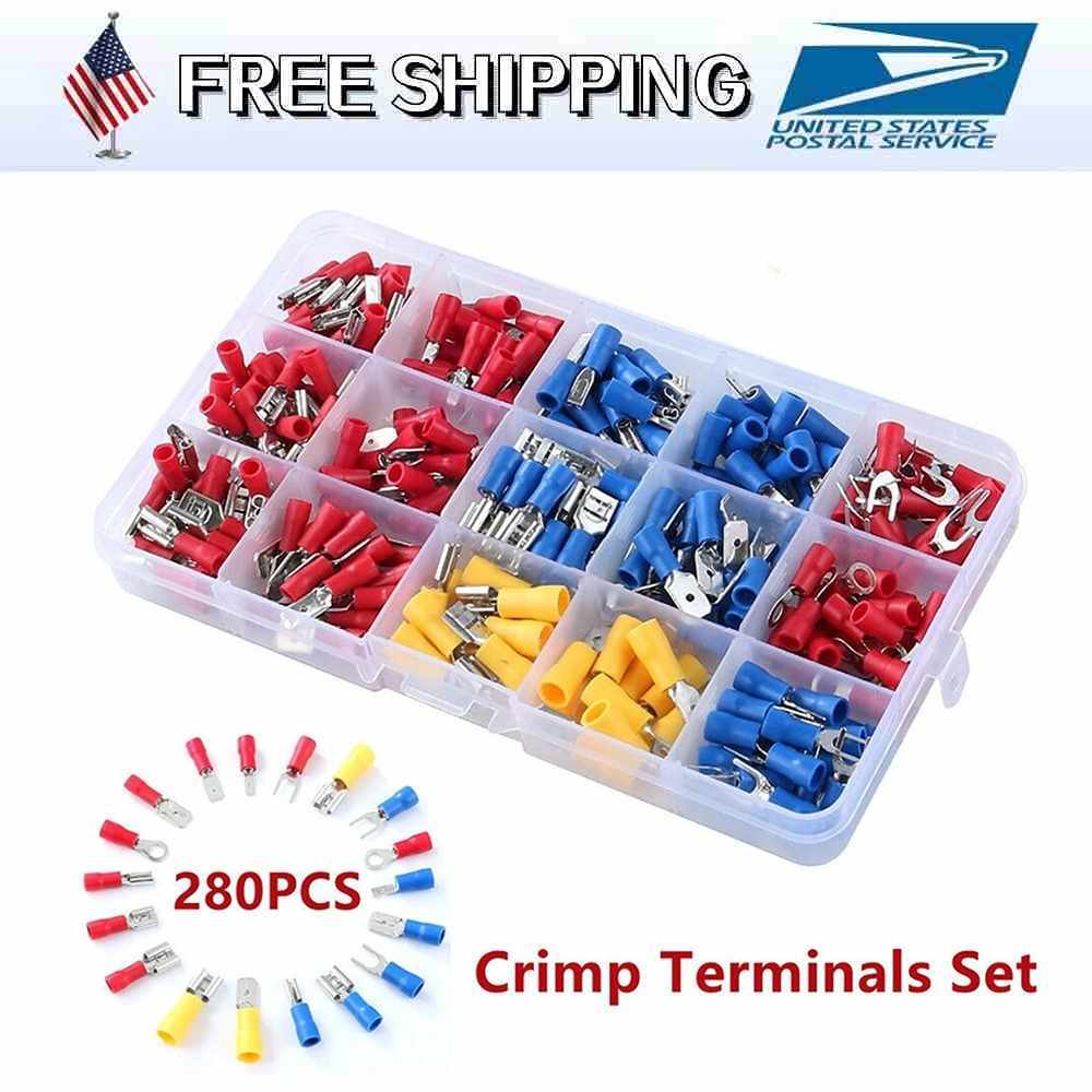 280PCS Insulated Wire Electrical Connectors Assortment Crimp Terminals Kit Set