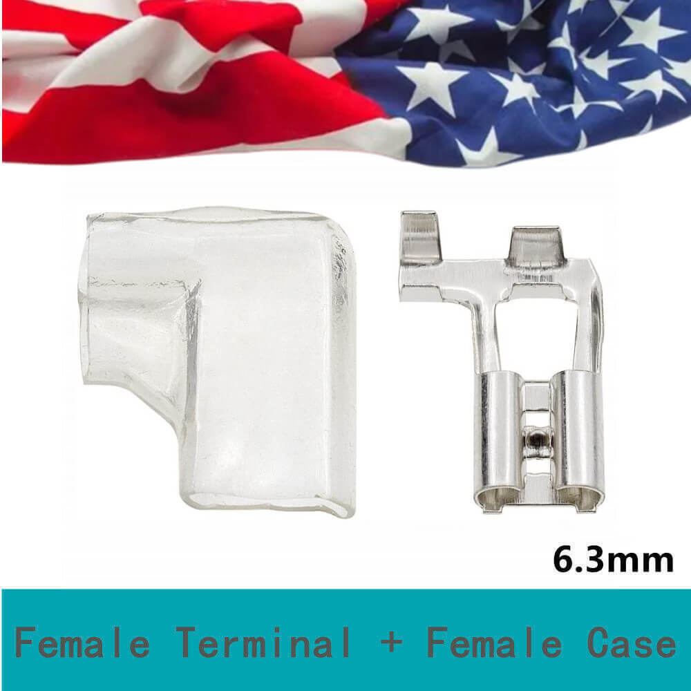 Spade Terminals Flag Crimp Wire Connectors w/Insulating Sheath6.3mm 2.8mm 4.8mm