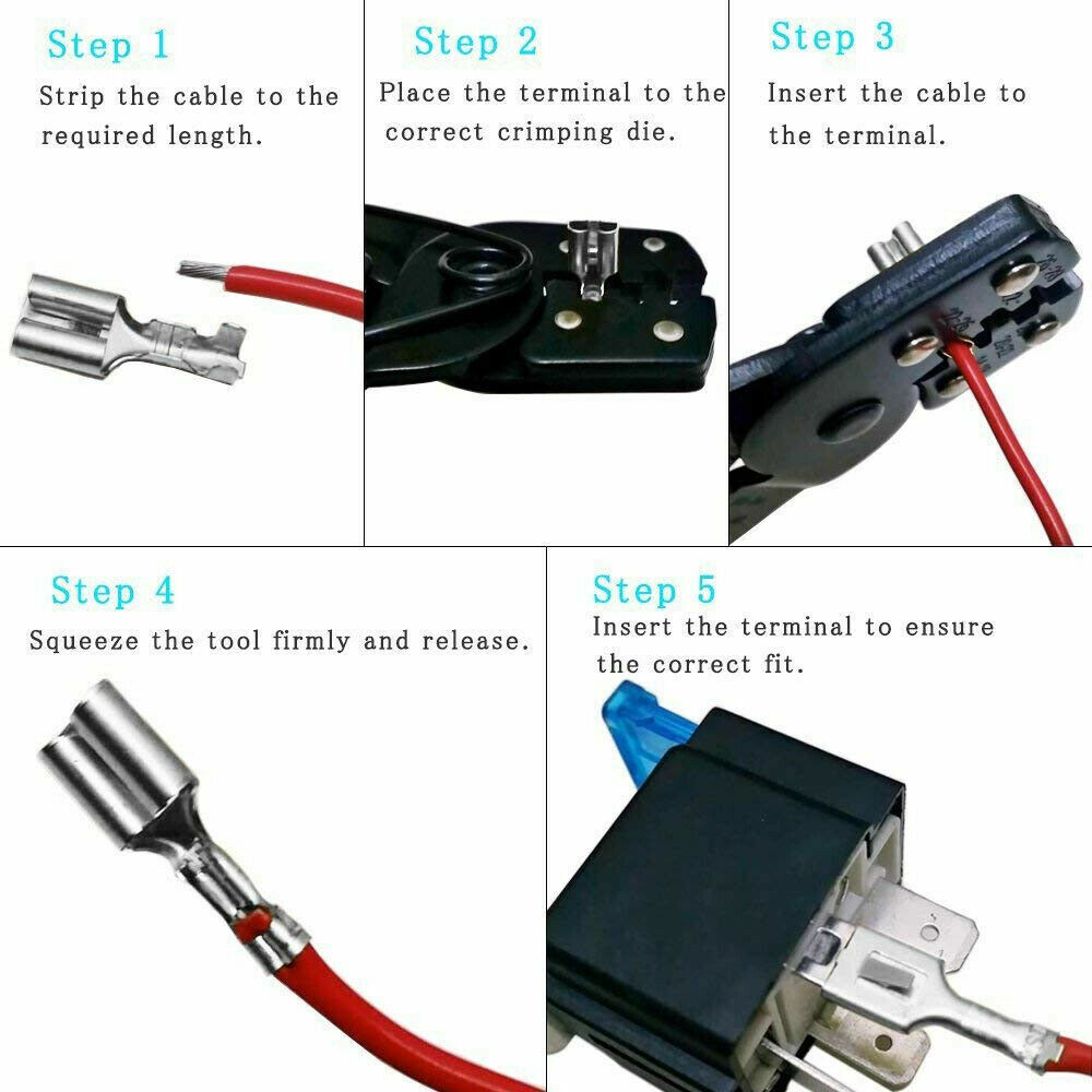 210pcs Assortment Male Female Spade Terminal Kit Electrical Wire Crimp Connector