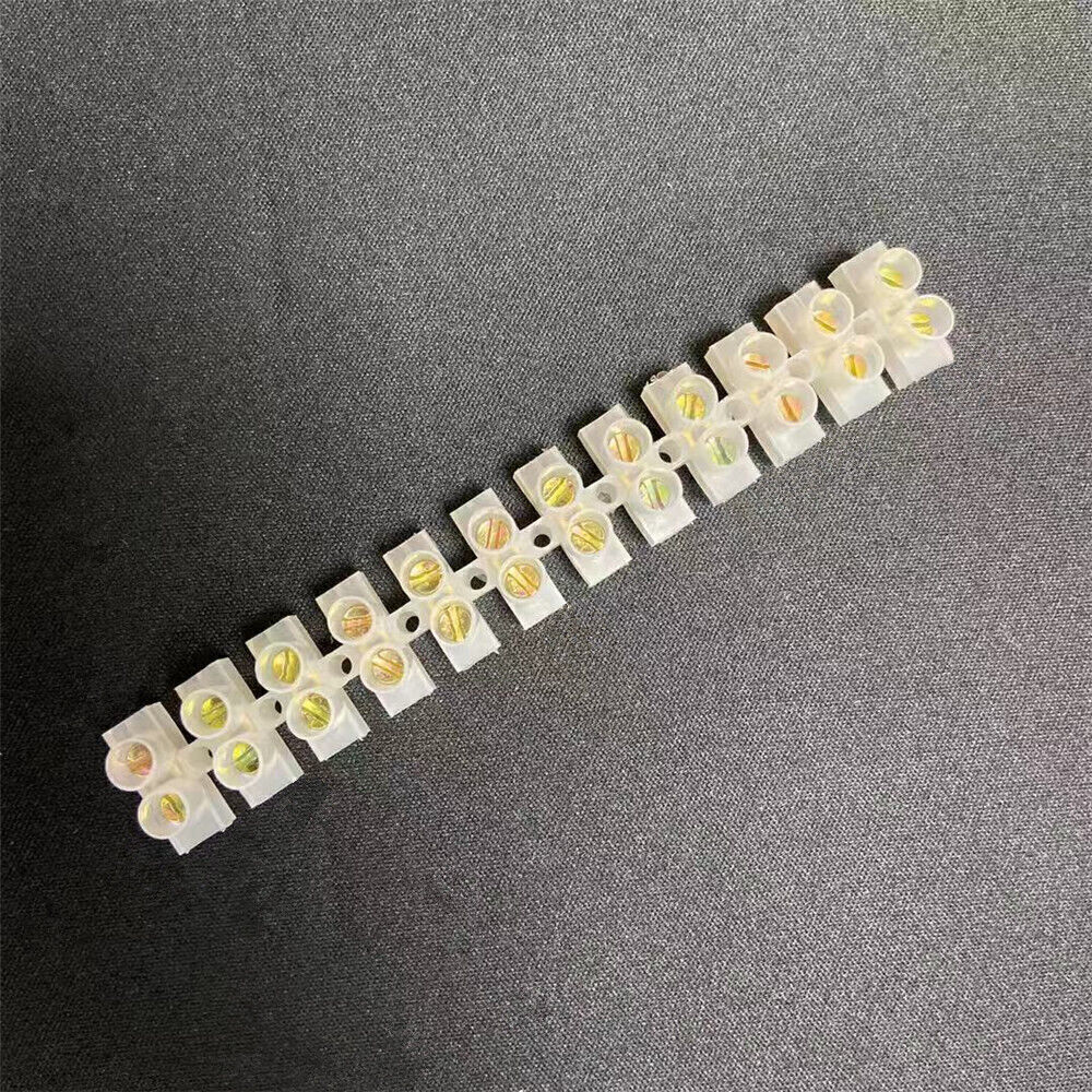 15A 12-Way Barrier Screw Terminal Block Wire Connector Strip US 10Pcs