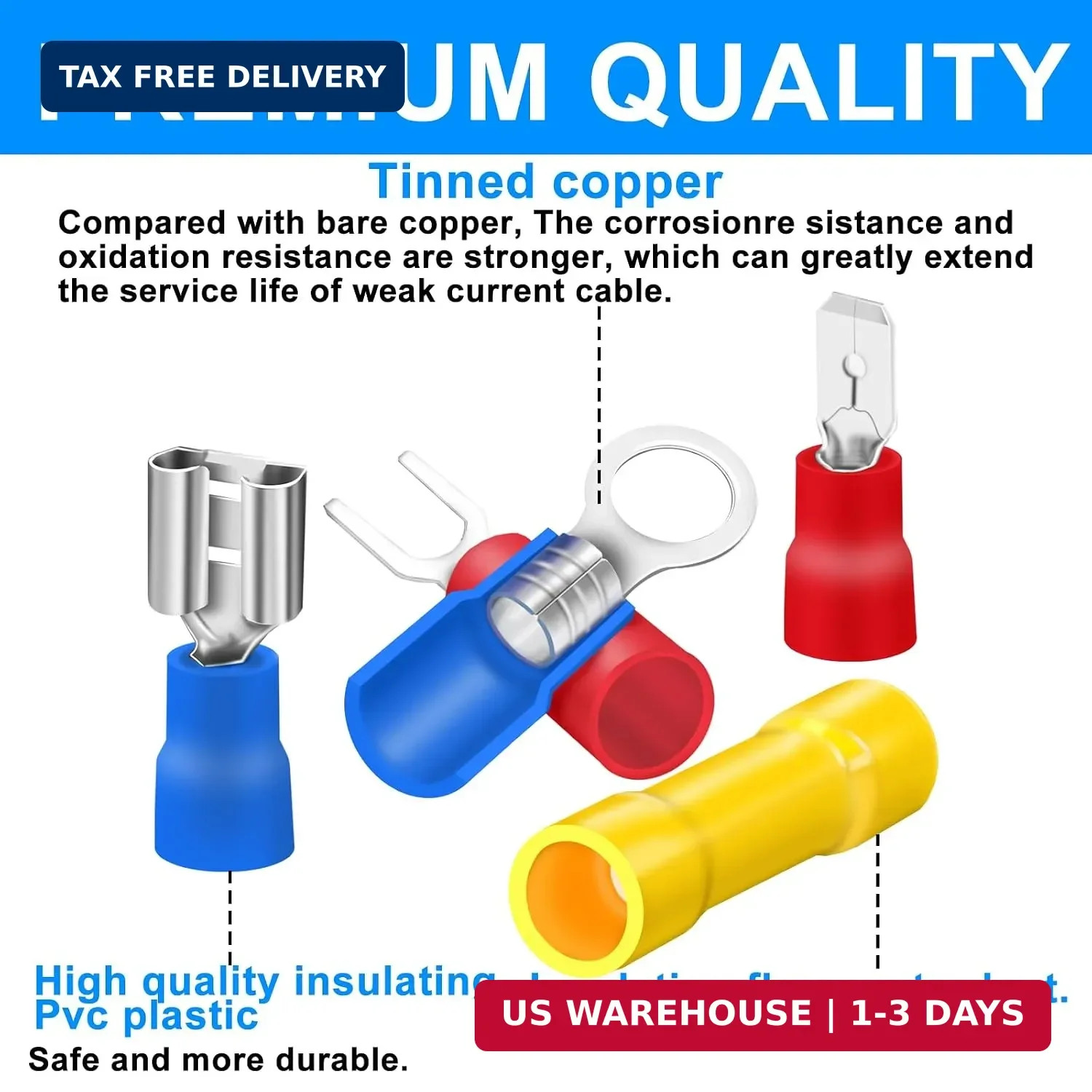150PCS Mixed Quick Disconnect Electrical Insulated Butt Bullet Spade Fork Ring S