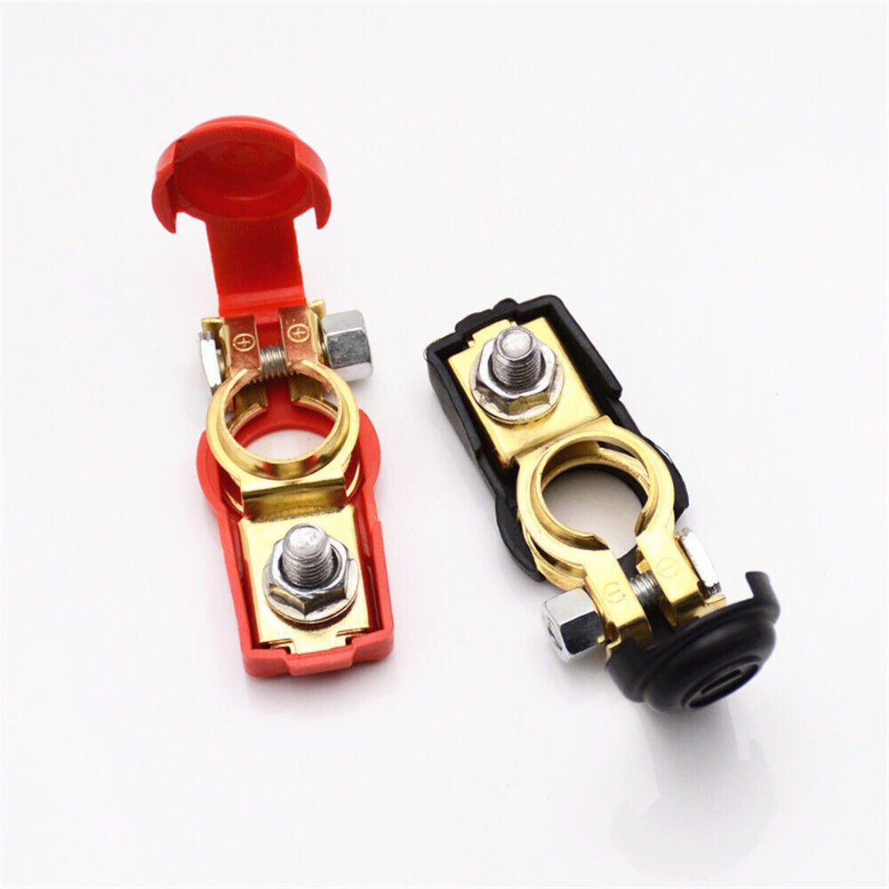 2x Car Battery Terminal Connector Clamp Clip Negative Positive / Red+Black @