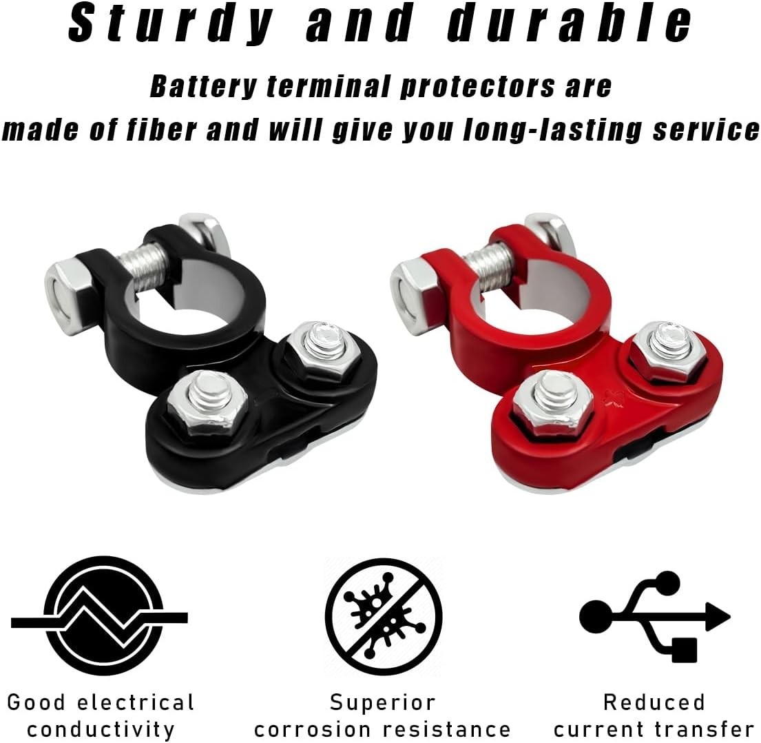 Corrosion-Resistant Aluminum Battery Terminals with Adjustable Ends – 2 PCS Set