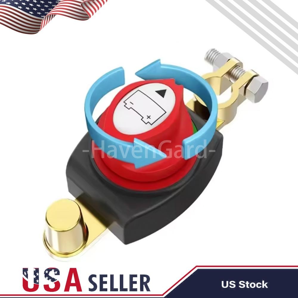 Battery Disconnect & Top Post Kill Switch 12V-48V Heavy Duty Shut Off For Car RV