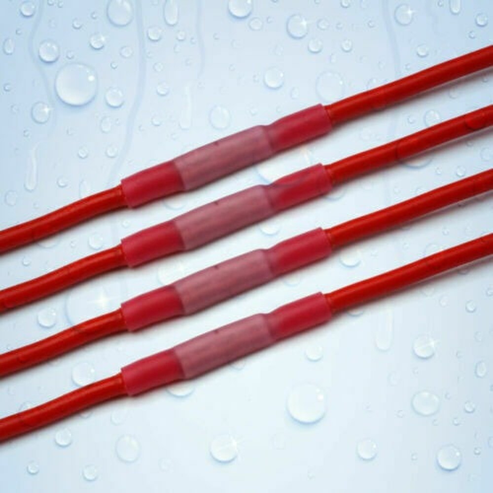 1000Pcs Heat Shrink Wire Connectors Red 22-16AWG Butt Seal Terminals Waterproof