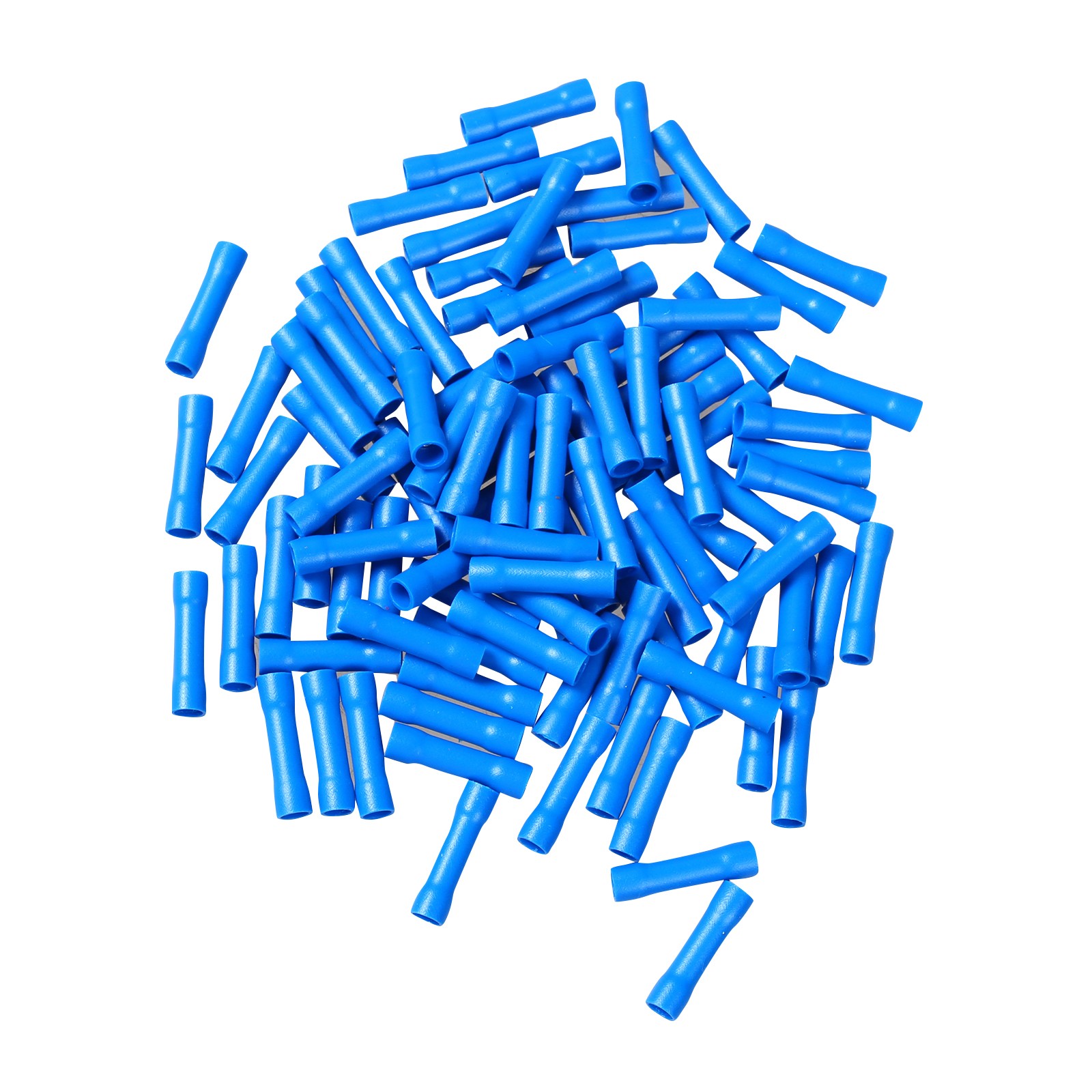 100Pcs Car Audio/Alarm Wire Butt Connector Terminals 16-14 AWG GA Gauge Blue