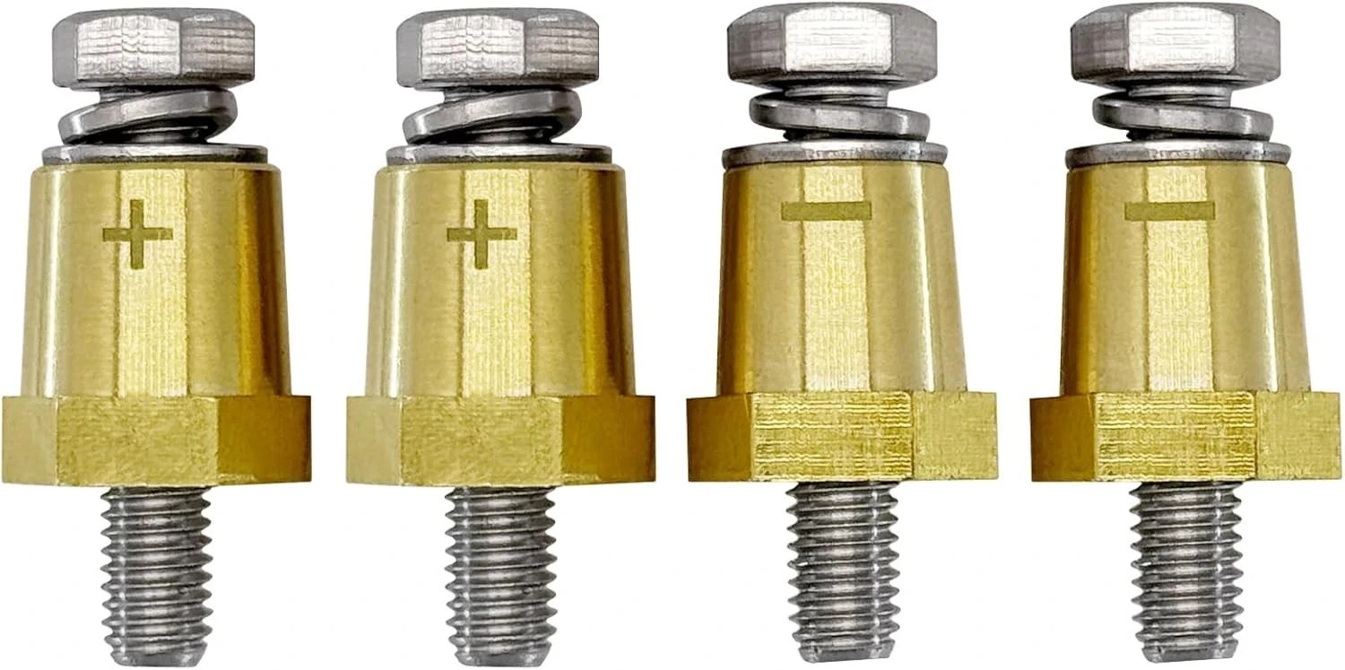 M8 Thread Brass Battery Terminal Charging Posts Battery Post Adapter +/- with…