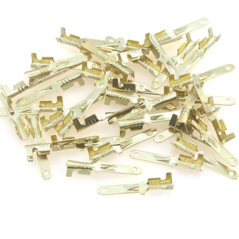 2.8mm Copper Female Non-Insulated Connector Quick Splice Spade Terminals 100pcs