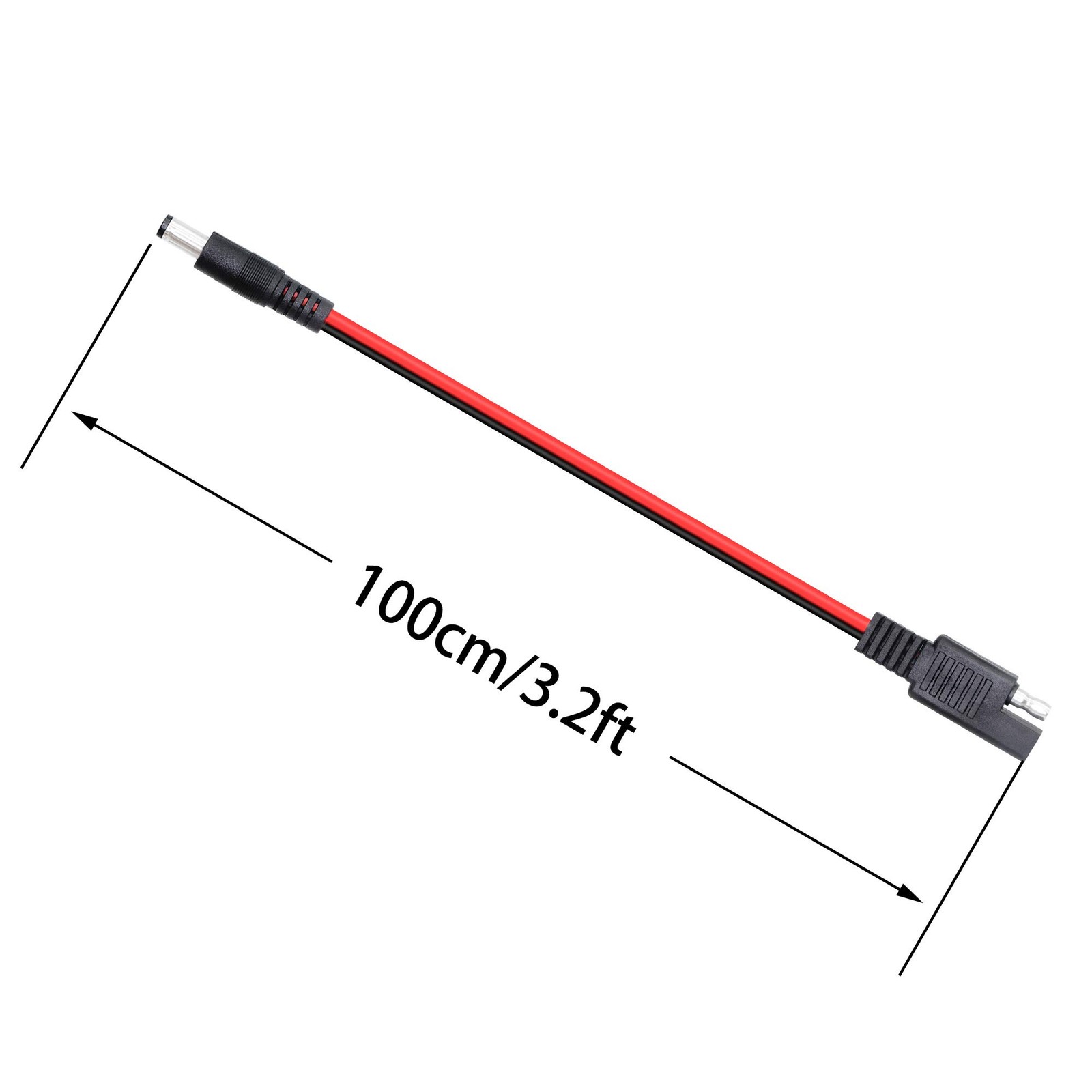 PNGKNYOCN 3.2 Feet 18AWG SAE Plug to DC 5.5×2.1mm Male Converter Black