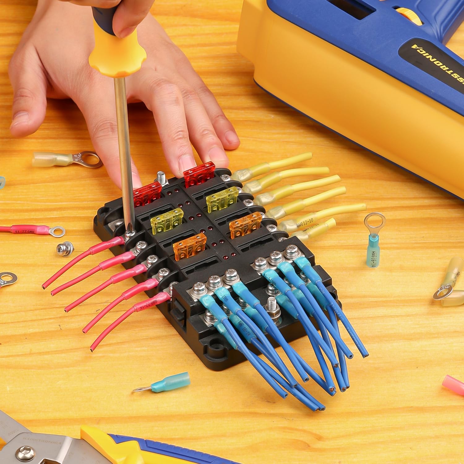 haisstronica 600PCS Heat Shrink Ring Connectors,AWG 22-10 Marine Grade Heat