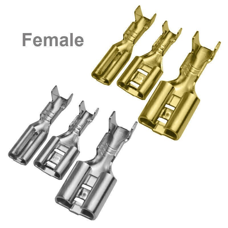 2.8/4.8/6.3mm Spade Terminals Male Female Brass Crimp Electrical Wire Connectors