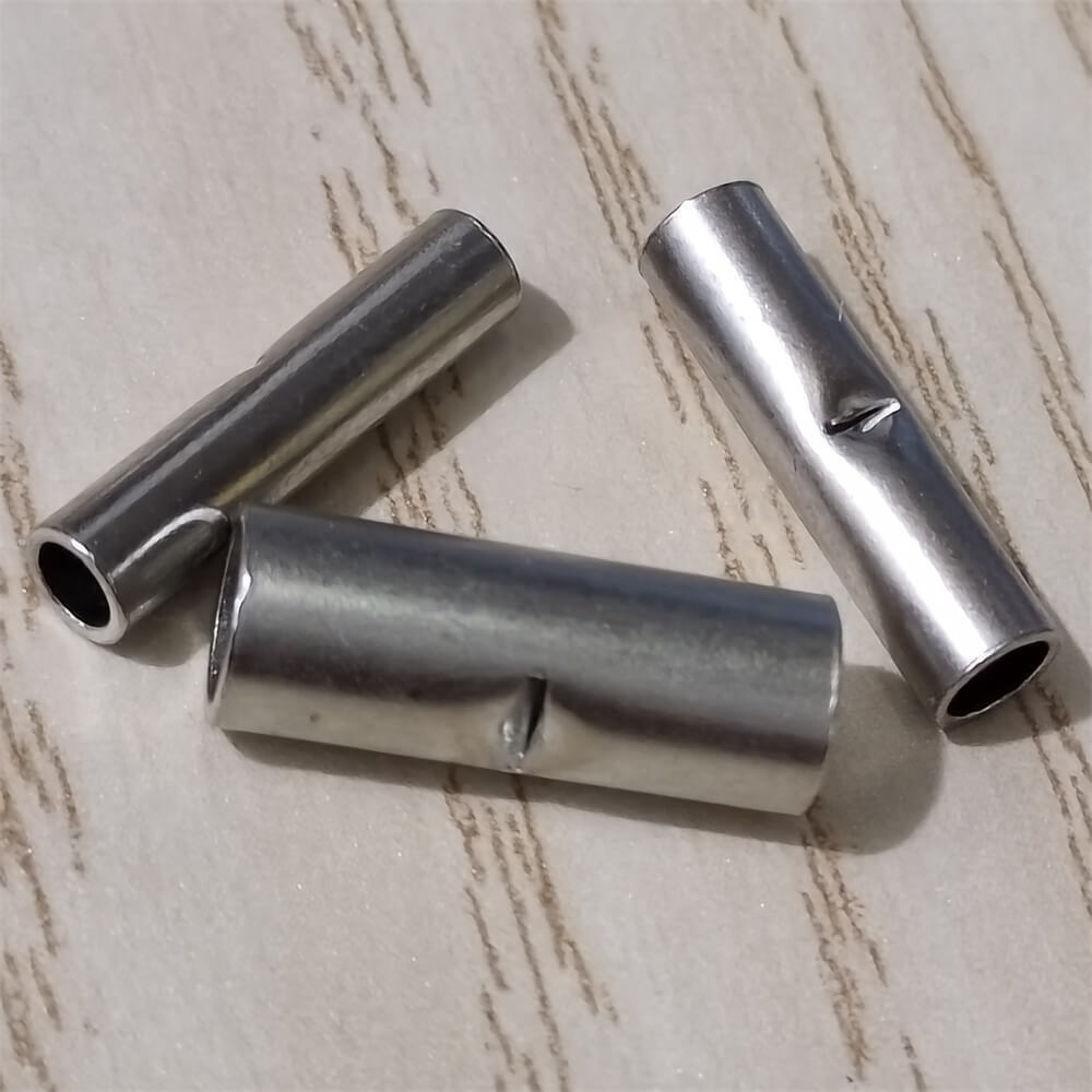 Tinned Copper 10-22AWG Non-Insulated Seamless Butt Connector 100/300PCS