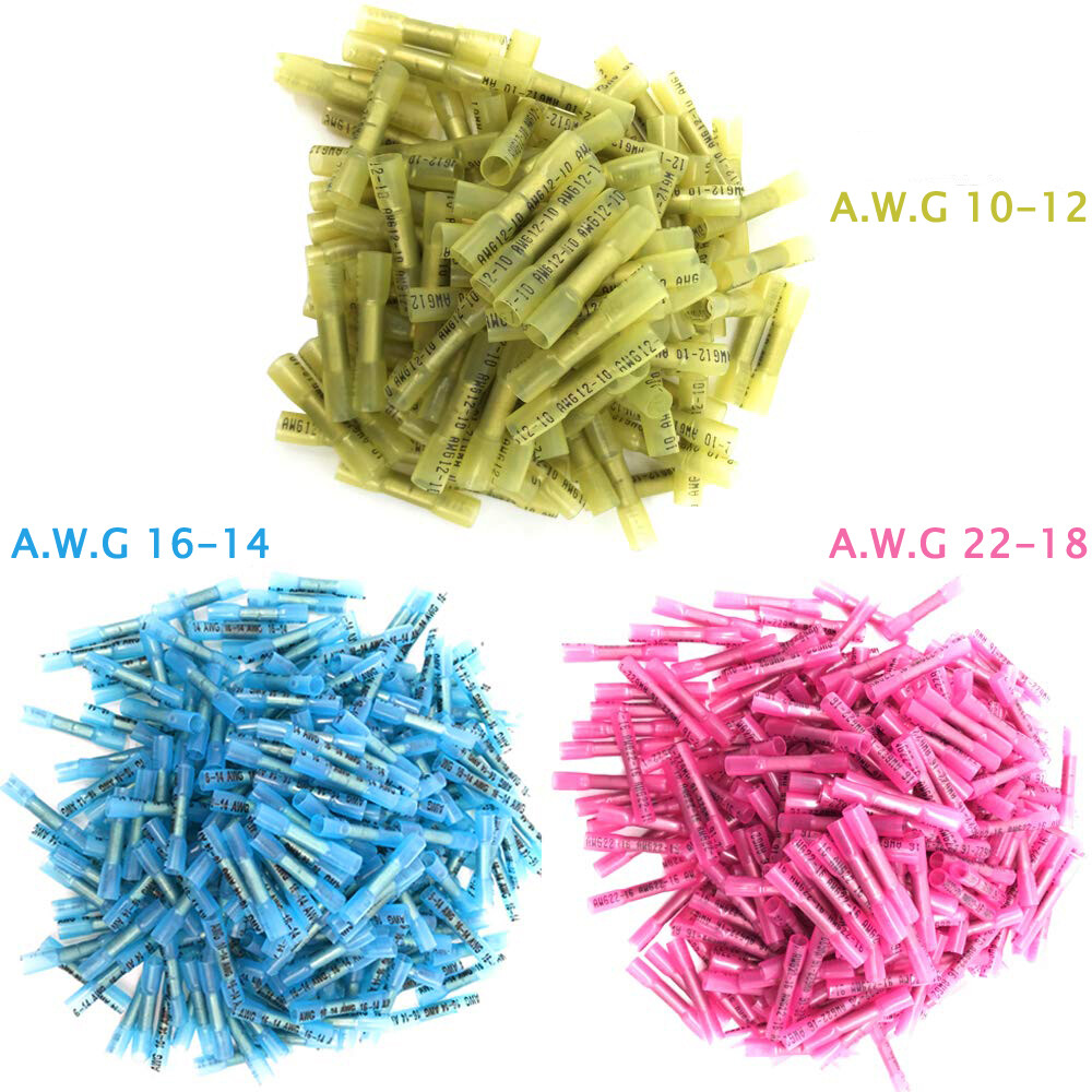 800/100x Waterproof Heat Shrink Butt Wire Splice Crimp Connectors Terminals Kit