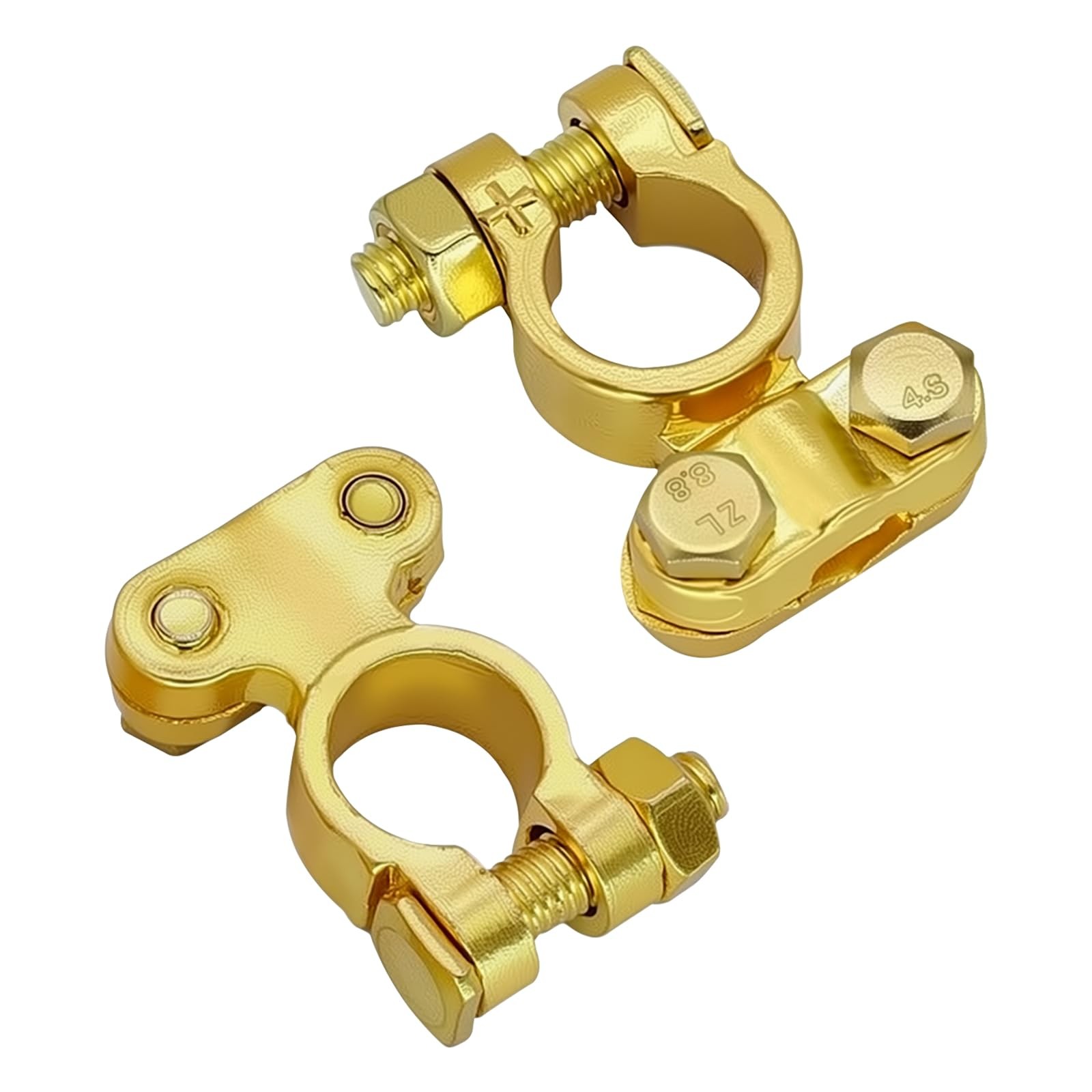 1 Pair Brass Battery Terminal Clamps Top Post Connector for Car Boat RV Marine