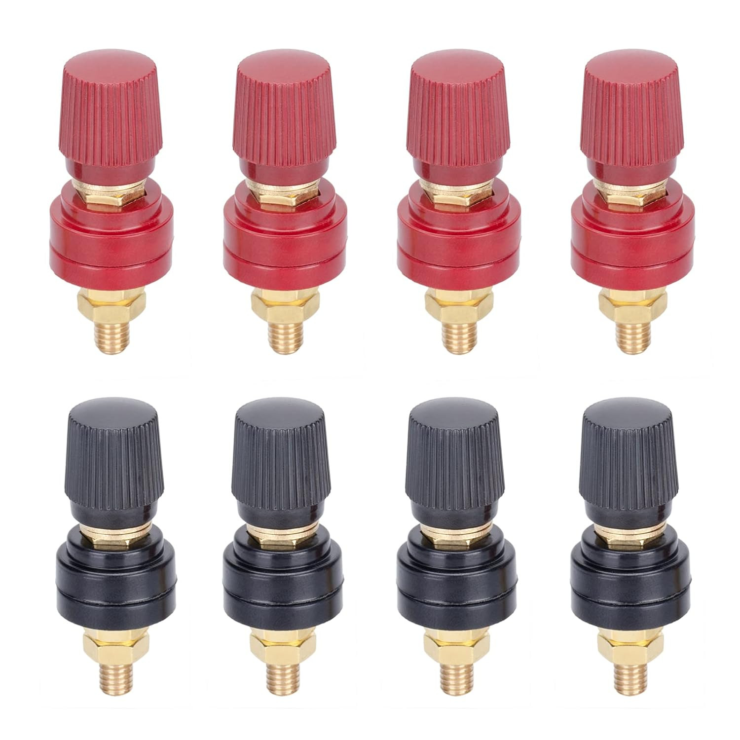 8PCS 1/4″ Pure Brass Junction Posts,M6 Screws Remote Battery Connector Terminal