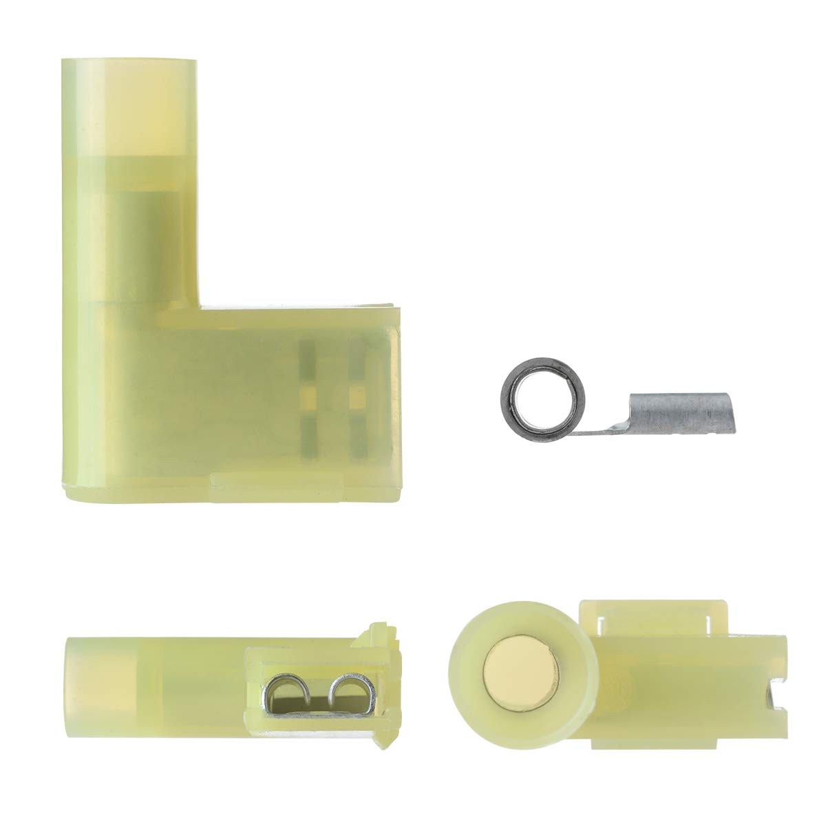 90 Degree Flag Spade Connectors 1210 AWG Nylon Insulated Crimp Wire Terminals 5