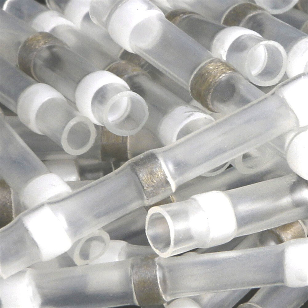 Waterproof Solder Sleeve Heat Shrink Wire Splice Connector White 100PCS 26-24AWG