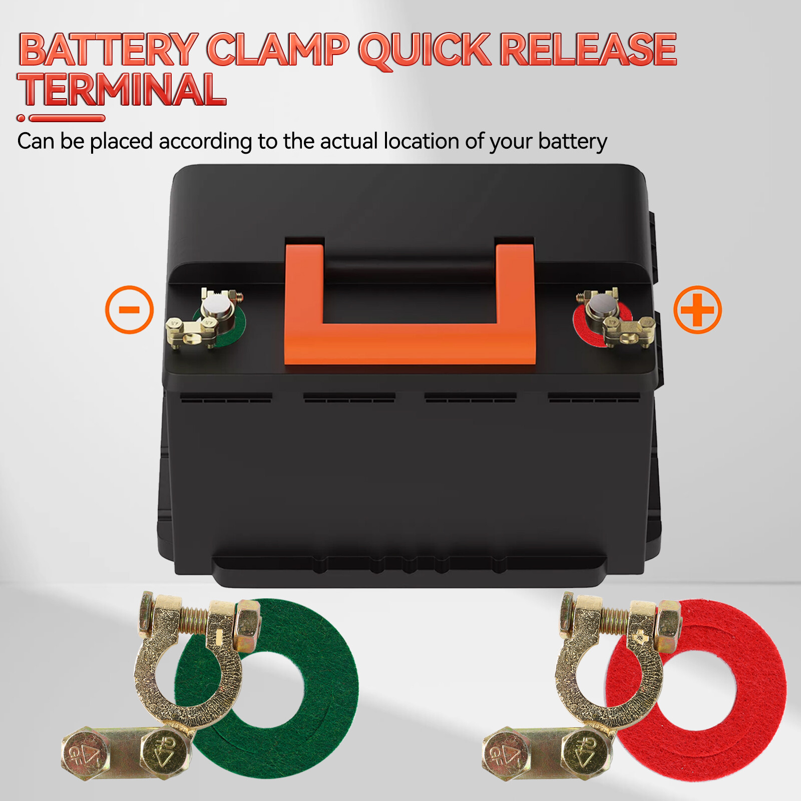 Pure Brass Car Battery Terminals 12V-24V Positive Negative Connectors Clamp Clip