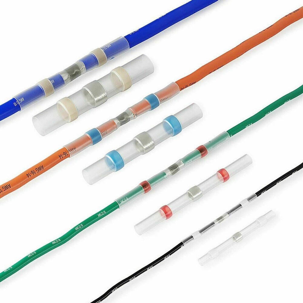 1000Pcs 26-10 AWG Solder Seal Sleeve Wire Connector Waterproof Butt Terminals US