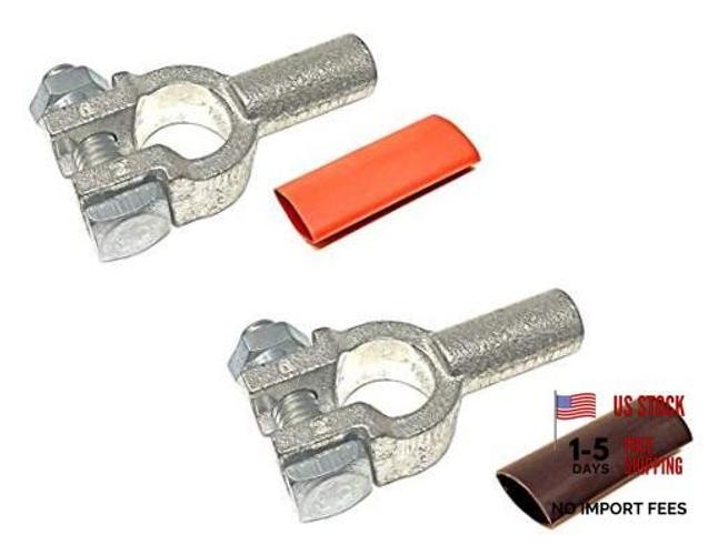 Positive and Negative (+/-) Pure Copper Top Post Battery Cable 2/0 Gauge 1 Pair