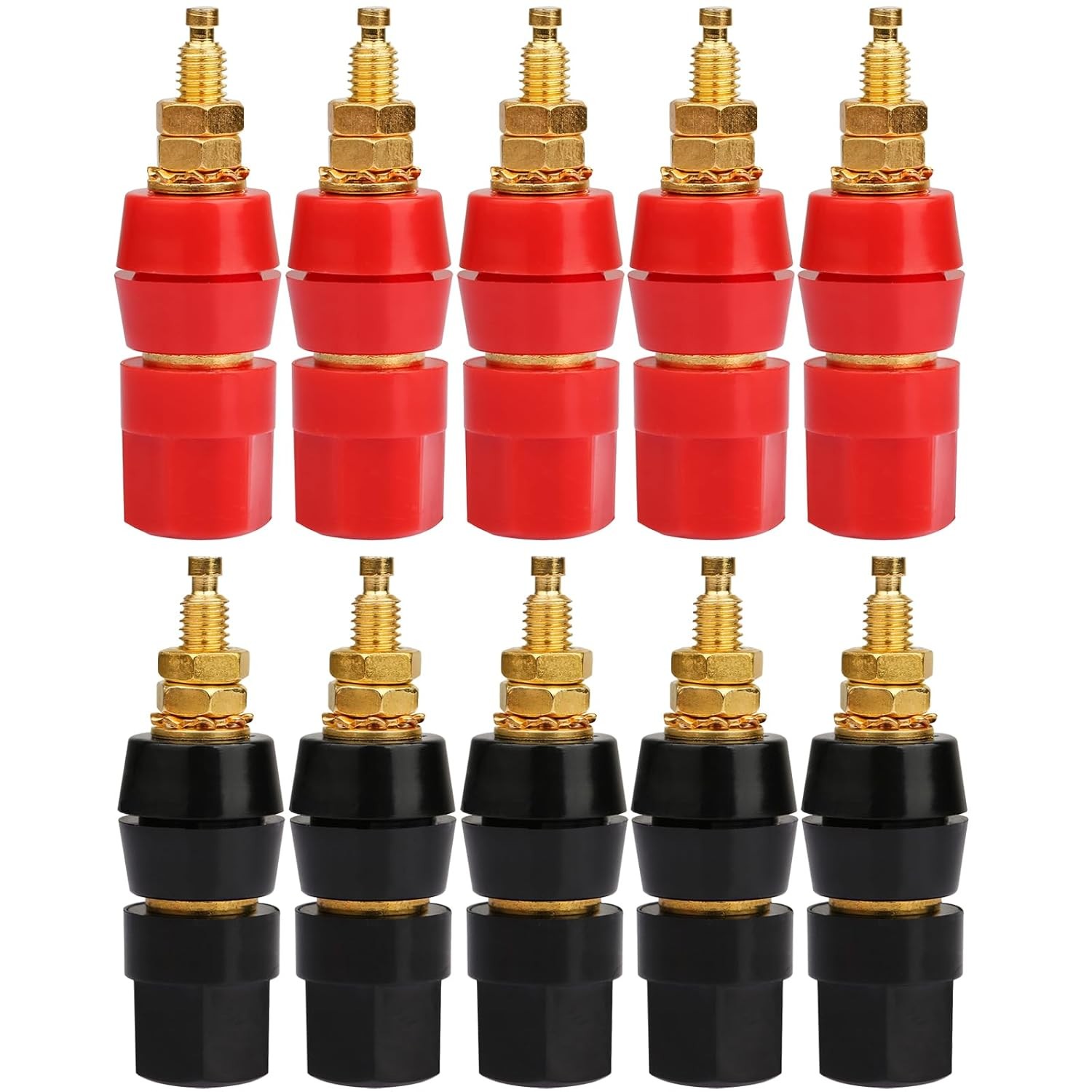 10Pcs 4mm Banana Plug Socket Plated Terminal Amplifier Speaker Terminal