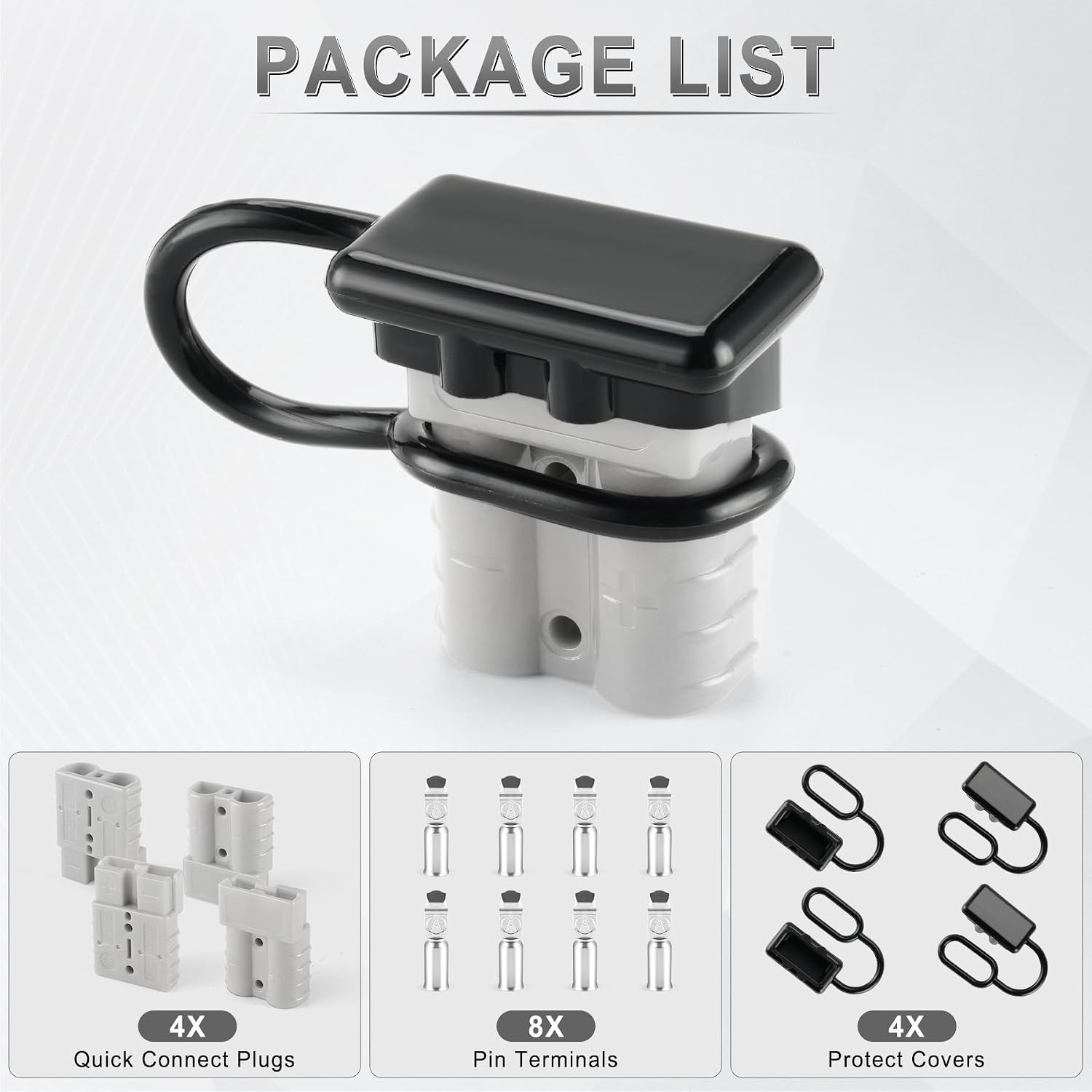 Connector 4PCS,50Amp 12V to 36V Battery Quick 50A(4PCS) Gray
