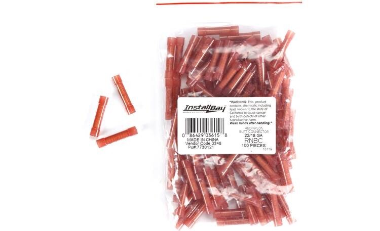 INSTALL BAY RNBC / Red Nylon Butt Connector 22-18 Gauge (Package of 100) **NEW*