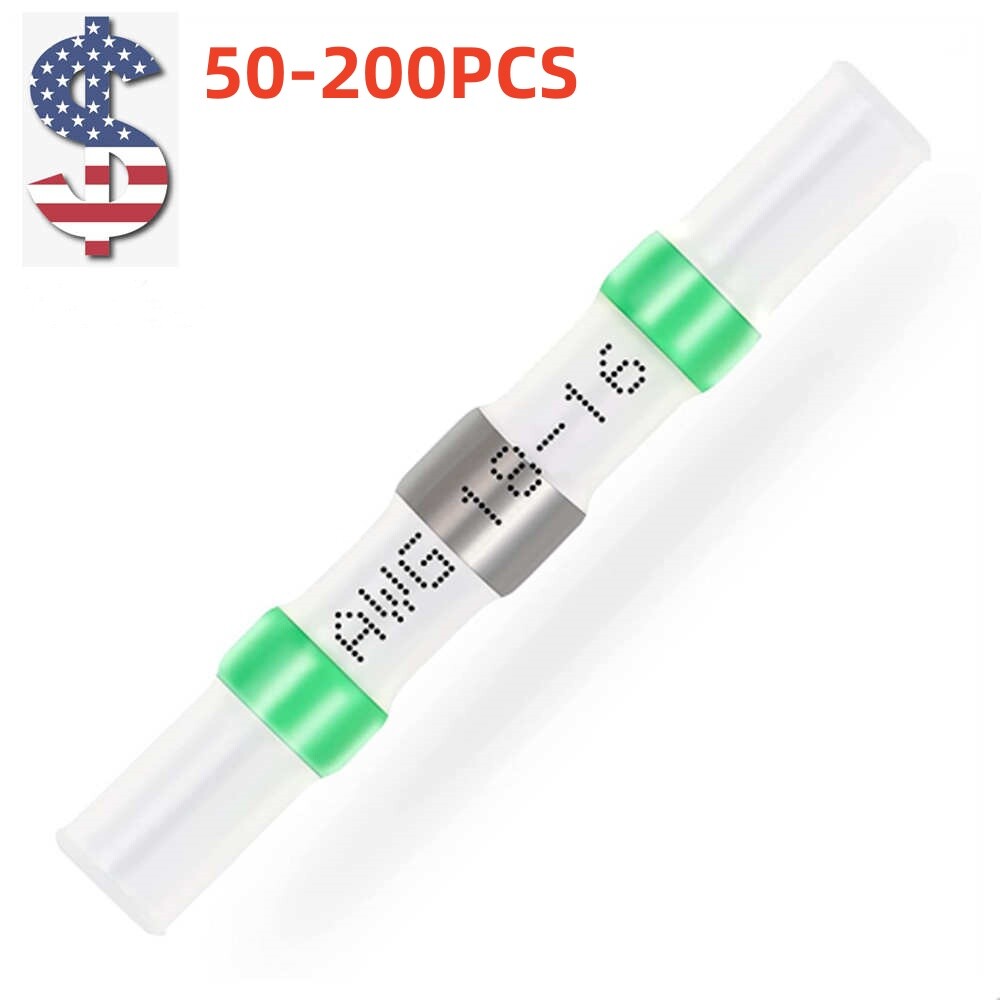 50/200PCS 18-16 AWG Heat Shrink Solder Seal Wire Connectors Waterproof Terminals