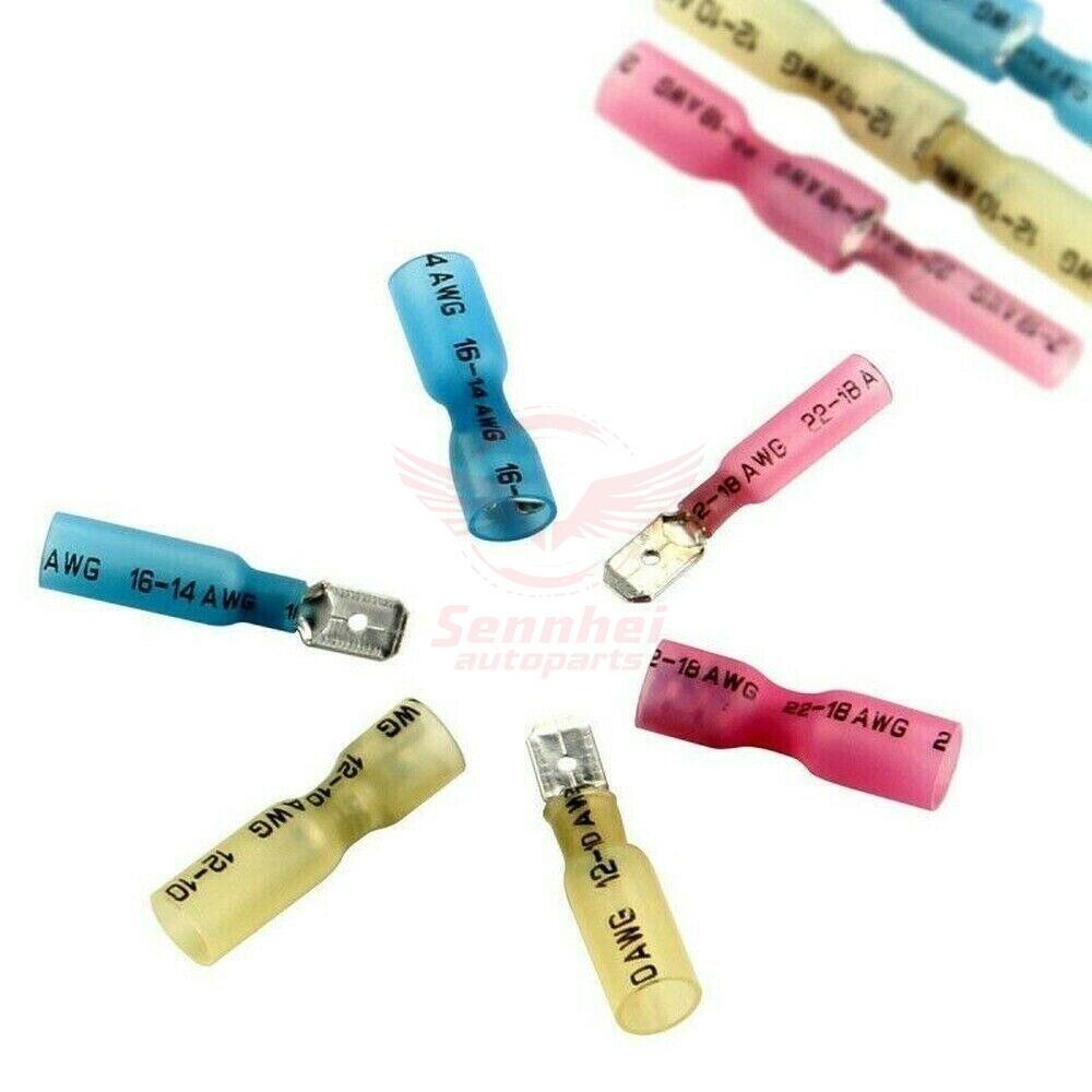260PCS/BOX US Heat Shrink Spade Wire Connectors Disconnected Crimp Terminals Kit