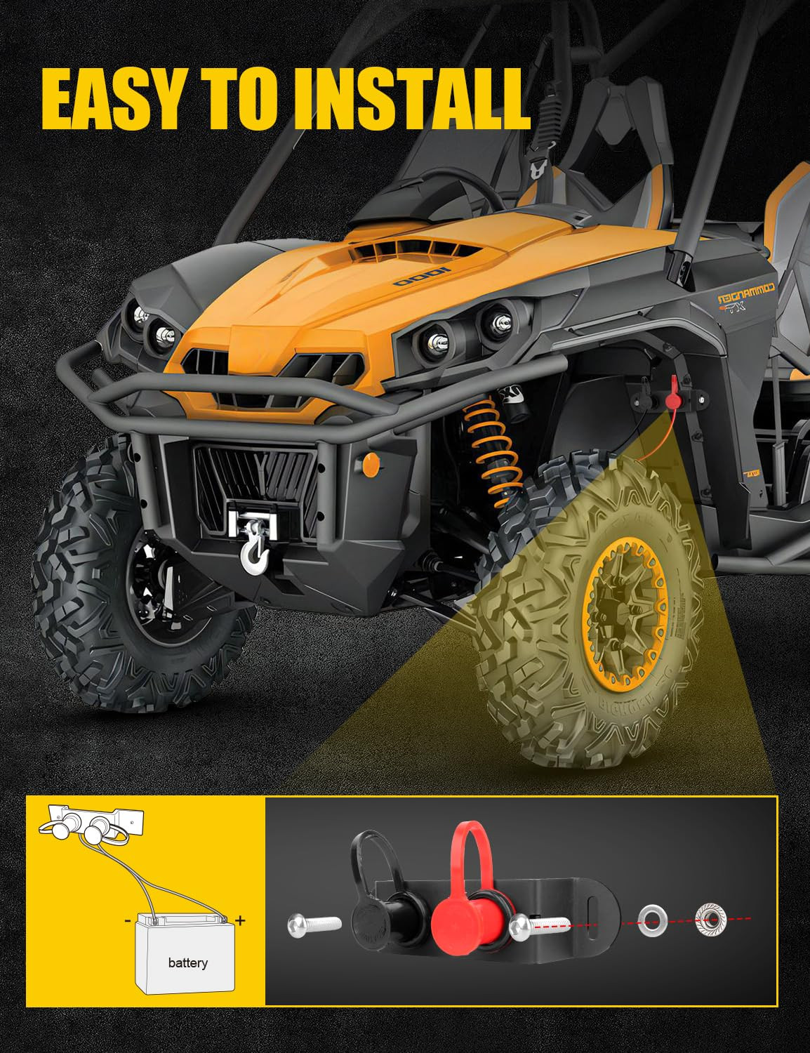 Battery Jump Post Kit with Remote Battery Terminals, Steel Mount Bracket and …
