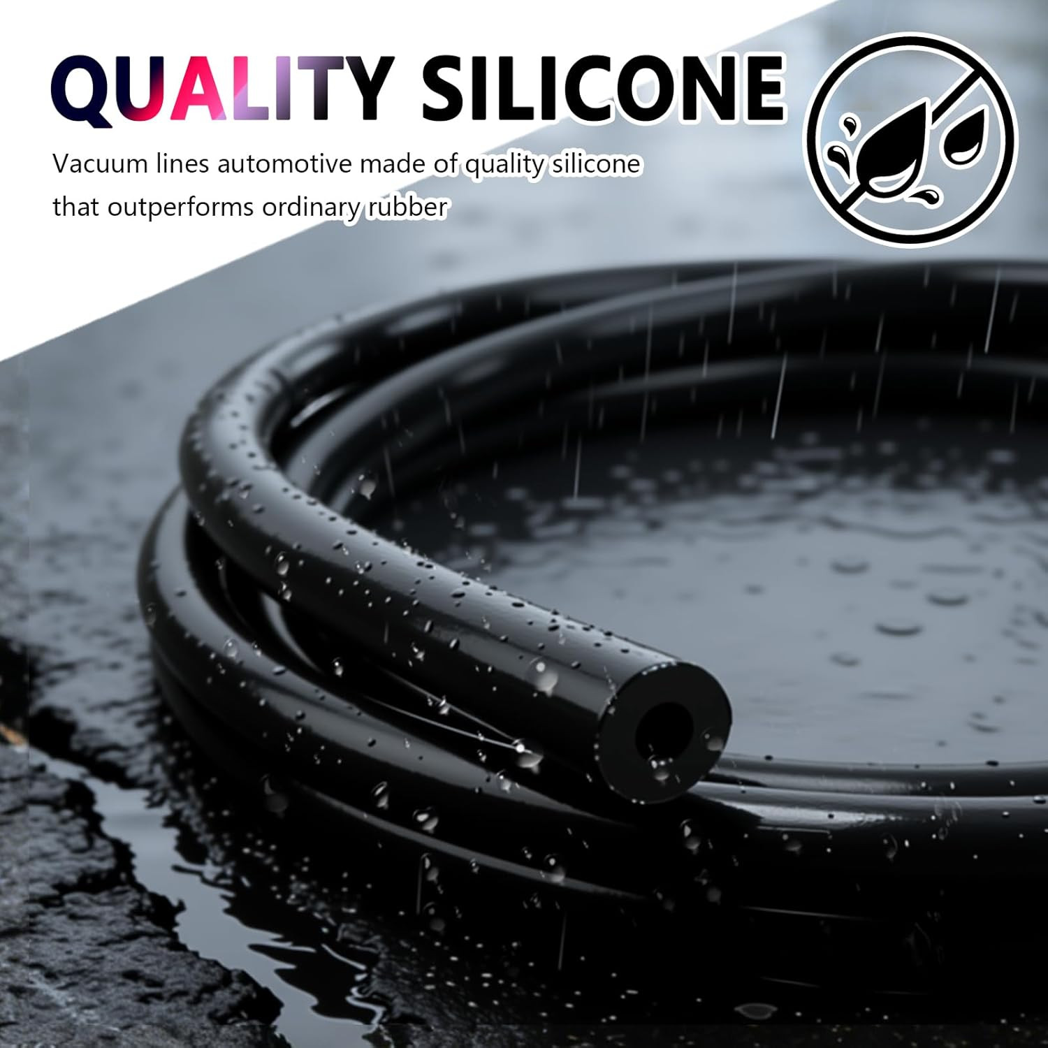 6PCS 5Ft Vacuum Lines Automotive with 64PCS Connectors,Multi-Size Silicone Vacuu