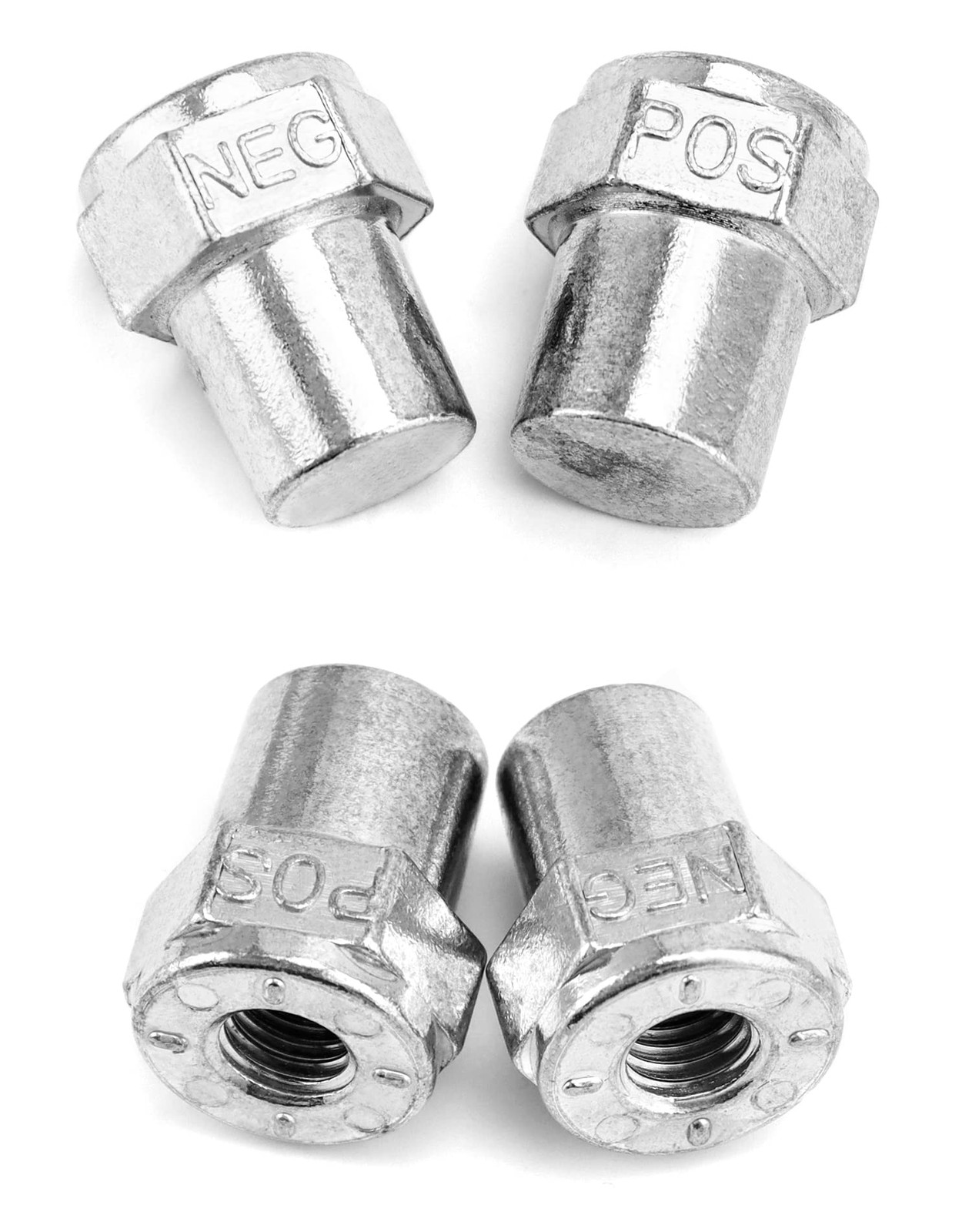 QWORK Car Positive Negative Battery Post Terminal, 2 Pair Zinc Alloy 2 Pairs